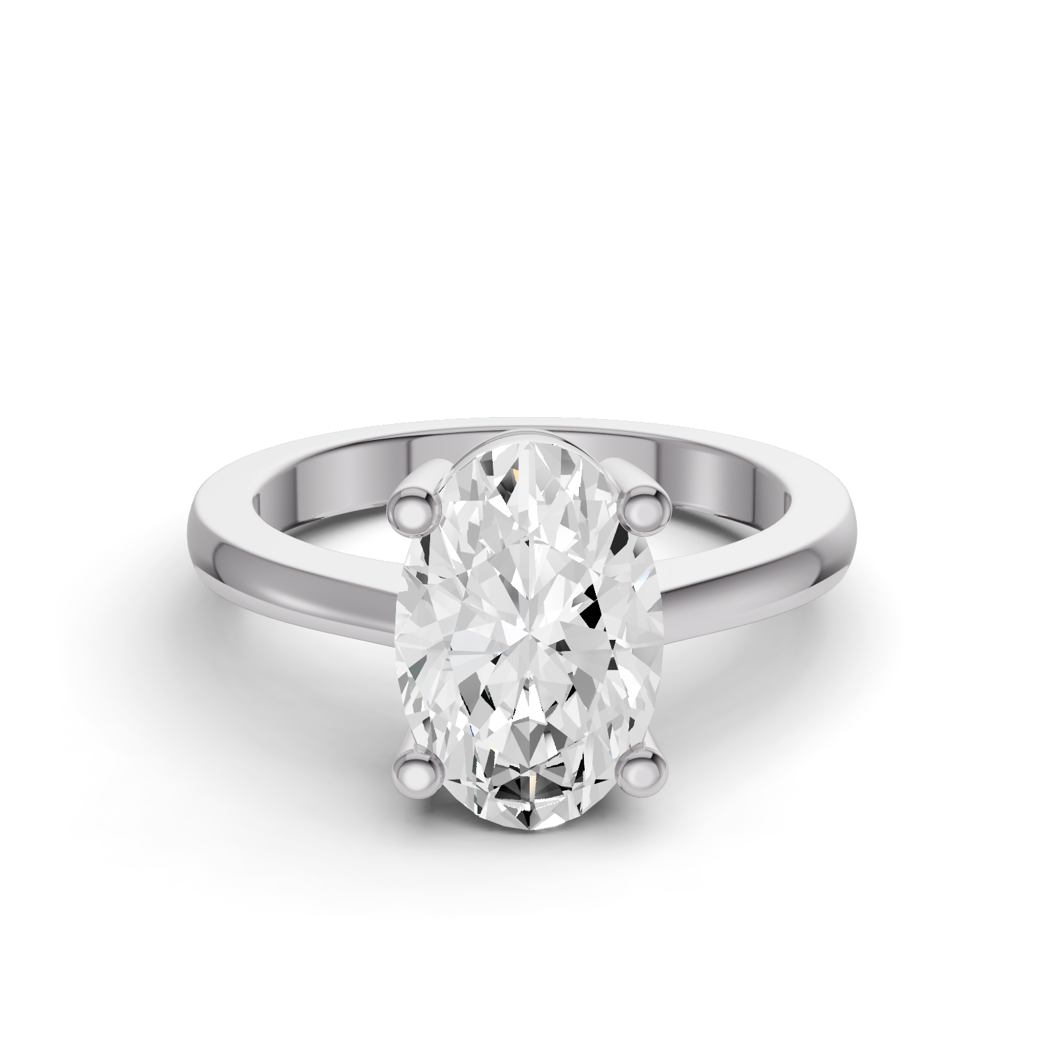 Oval Basket Solitaire Lab Grown Diamond in 14 Karat Gold
