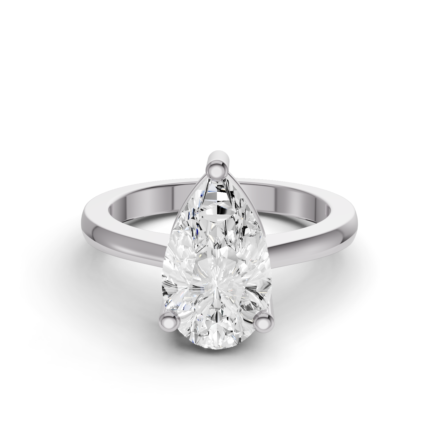 Pear Basket Solitaire Lab Grown Diamond in 14 Karat Gold