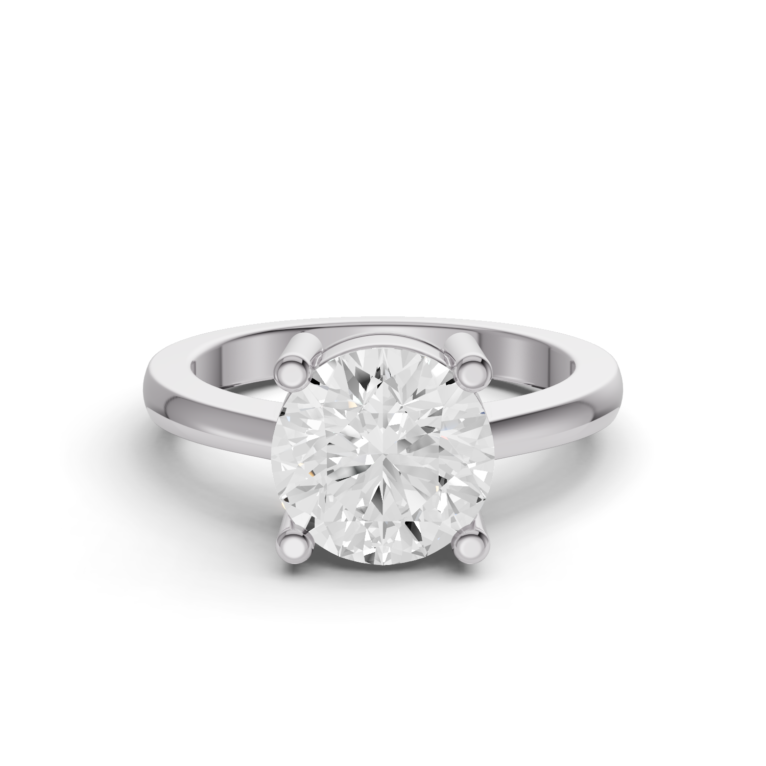 Round Basket Solitaire Lab Grown Diamond in 14 Karat Gold