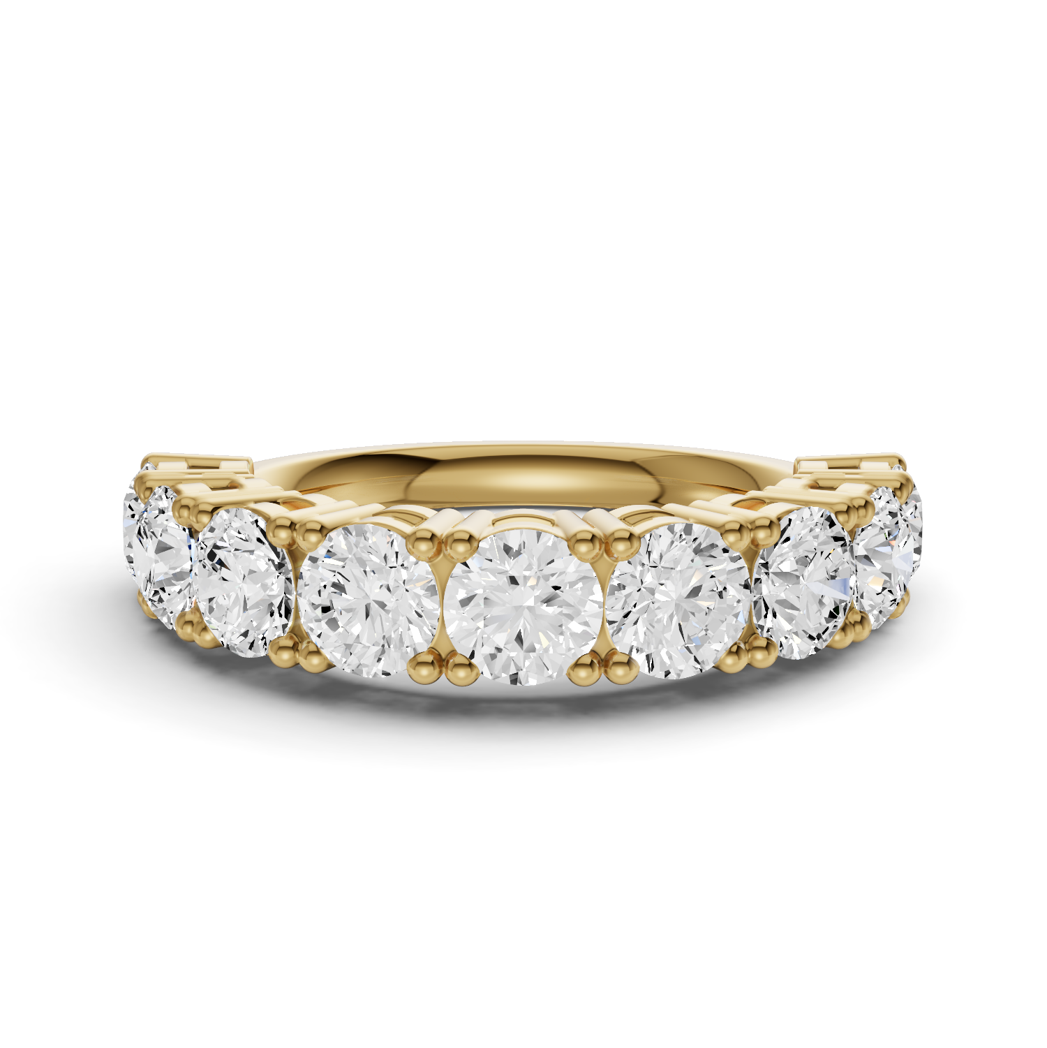 Round Lab Grown Diamond Nine-Stone Anniversary Band in 14Karat Gold Basket Setting