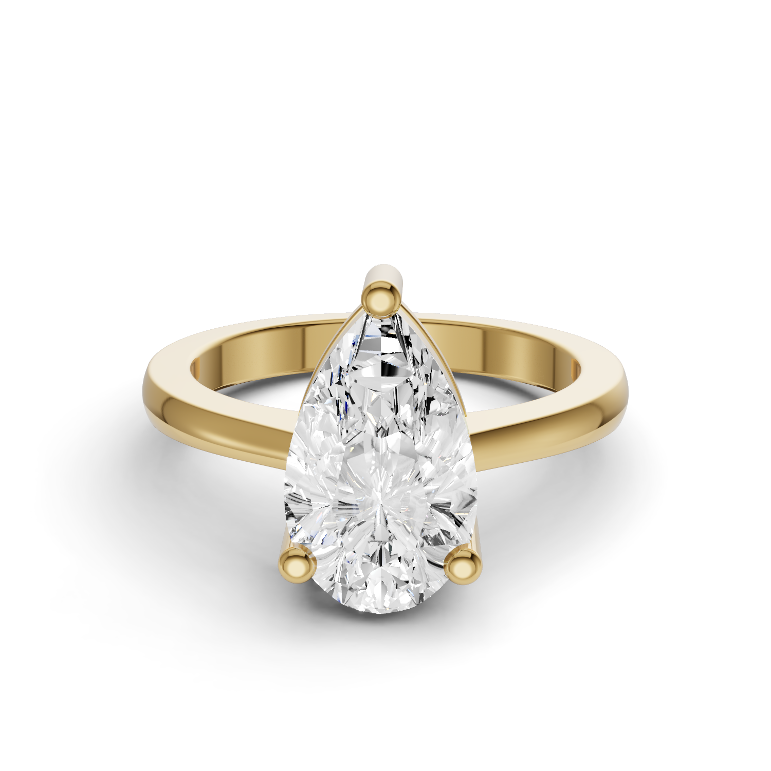 Pear Basket Solitaire Lab Grown Diamond in 14 Karat Gold