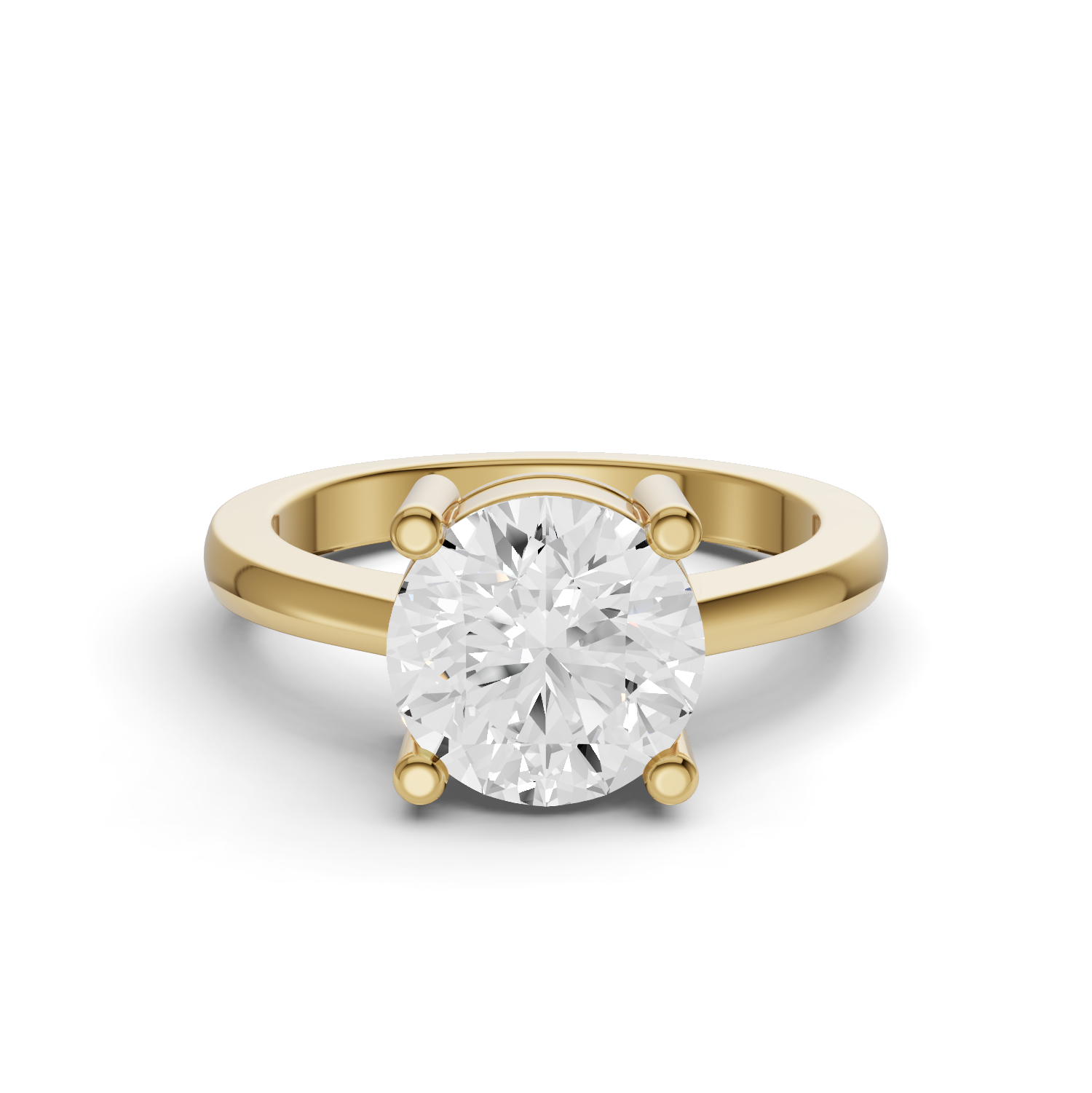 Round Basket Solitaire Lab Grown Diamond in 14 Karat Gold