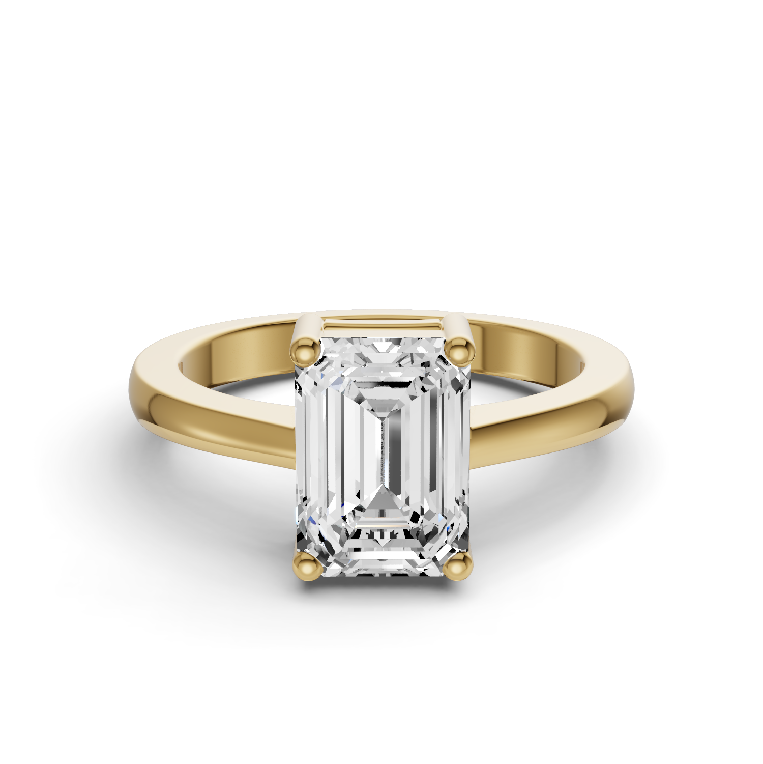 Emerald Basket Solitaire Lab Grown Diamond in 14 Karat Gold