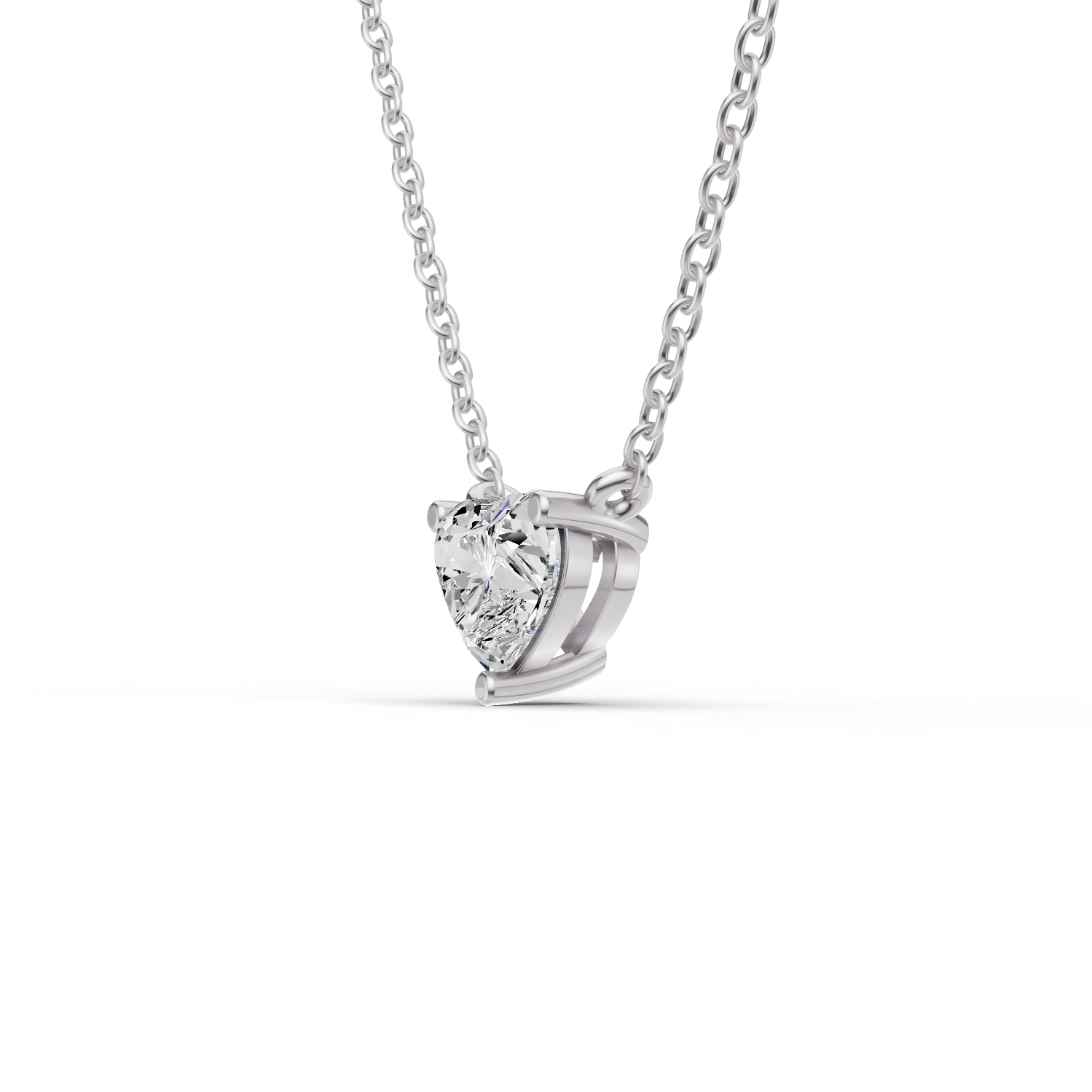 Heart Floating Solitaire Lab Grown Diamond Pendant in 14K Gold Prong Setting