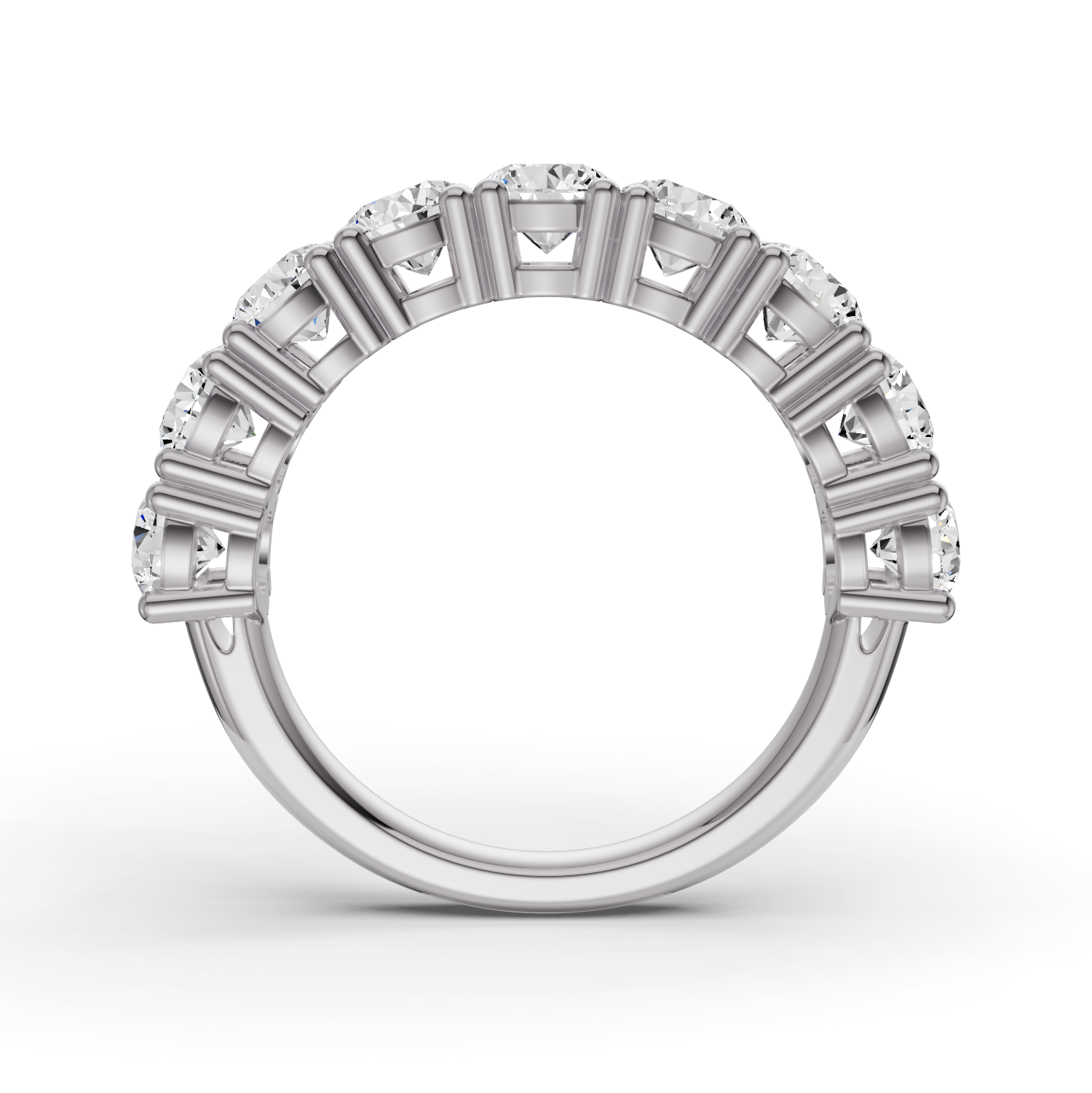 Round Lab Grown Diamond Nine-Stone Anniversary Band in 14Karat Gold Basket Setting