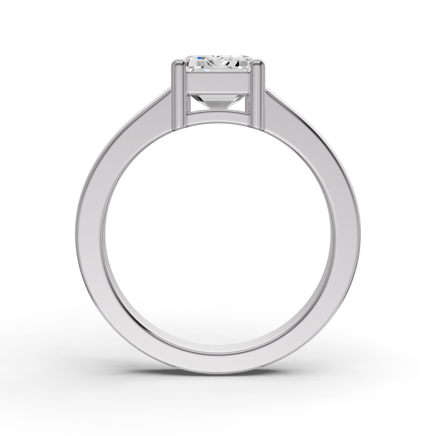 Emerald Basket Solitaire Lab Grown Diamond in 14 Karat Gold