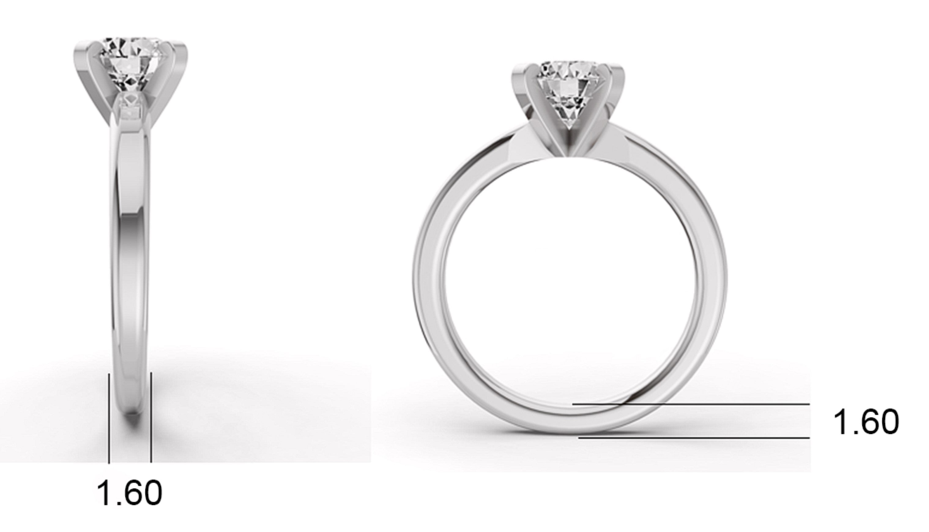 Emerald Solitaire Lab Grown Diamond Low Setting in 14 Karat Gold