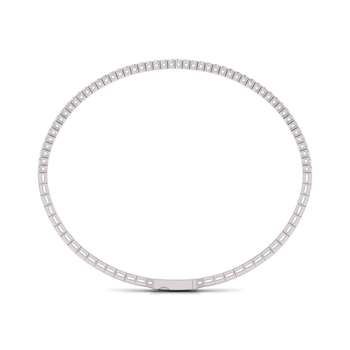 Round Lab Grown Diamond Flexi Bangle Bracelet in 14 Karat Gold