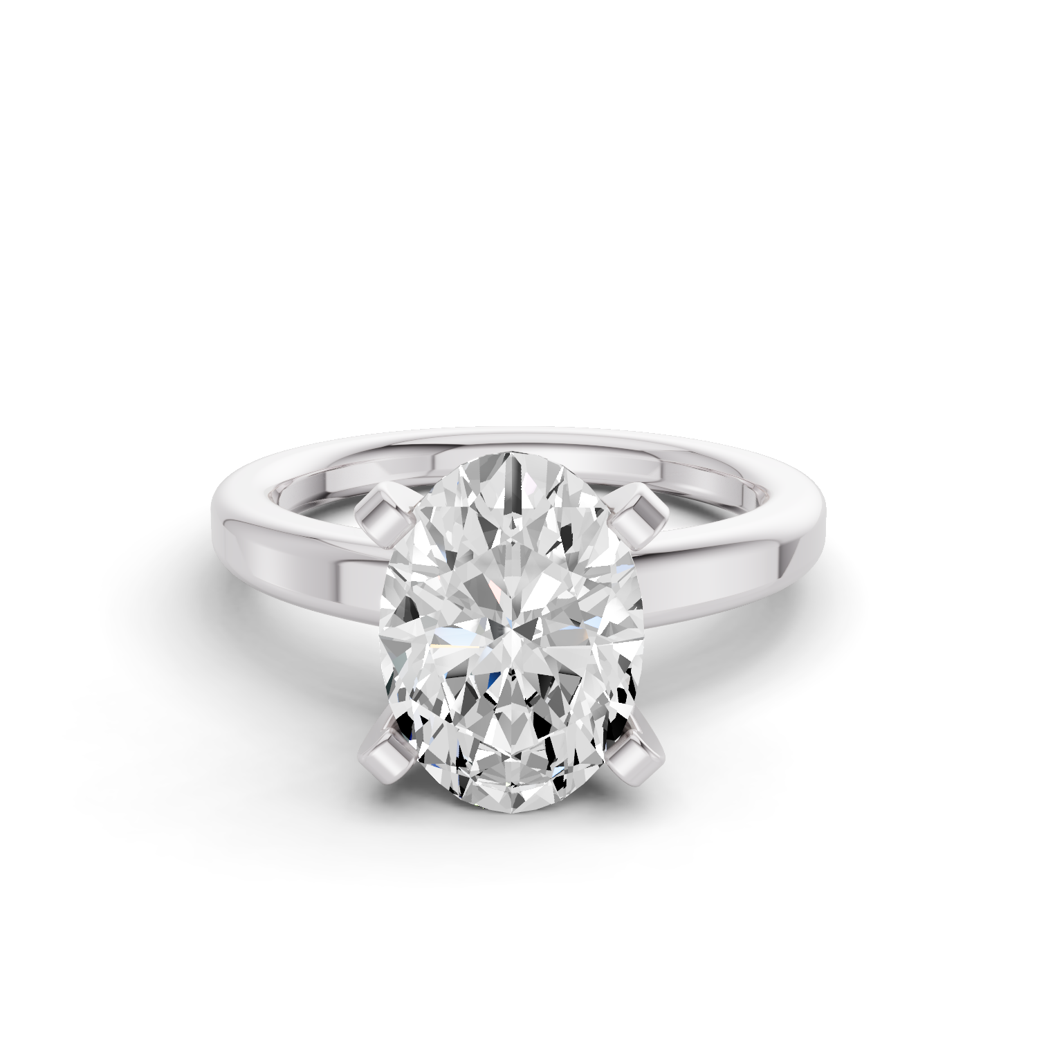 Oval Solitaire Lab Grown Diamond Low Setting in 14 Karat Gold