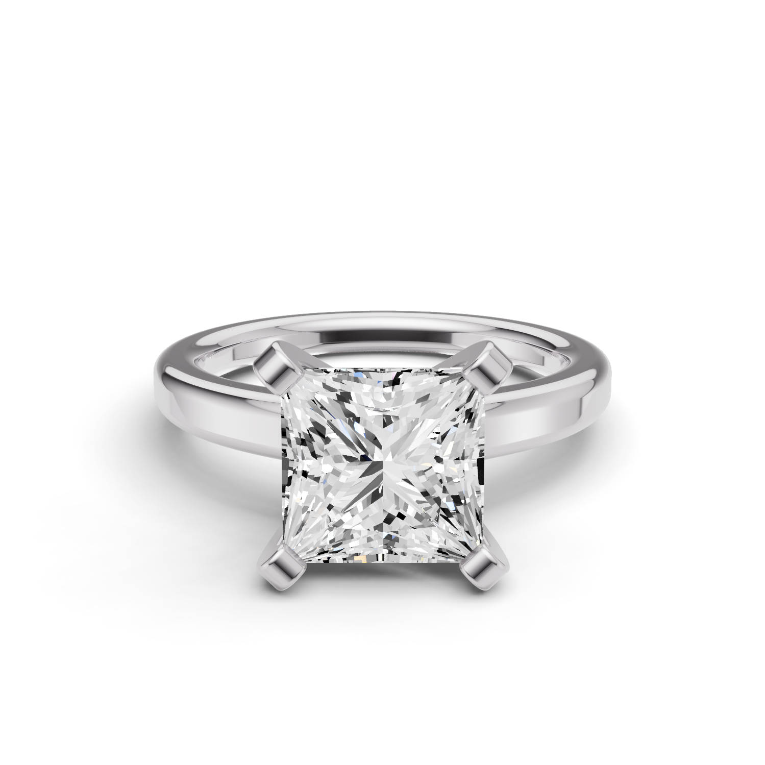 Princess Solitaire Lab Grown Diamond Low Setting in 14 Karat Gold