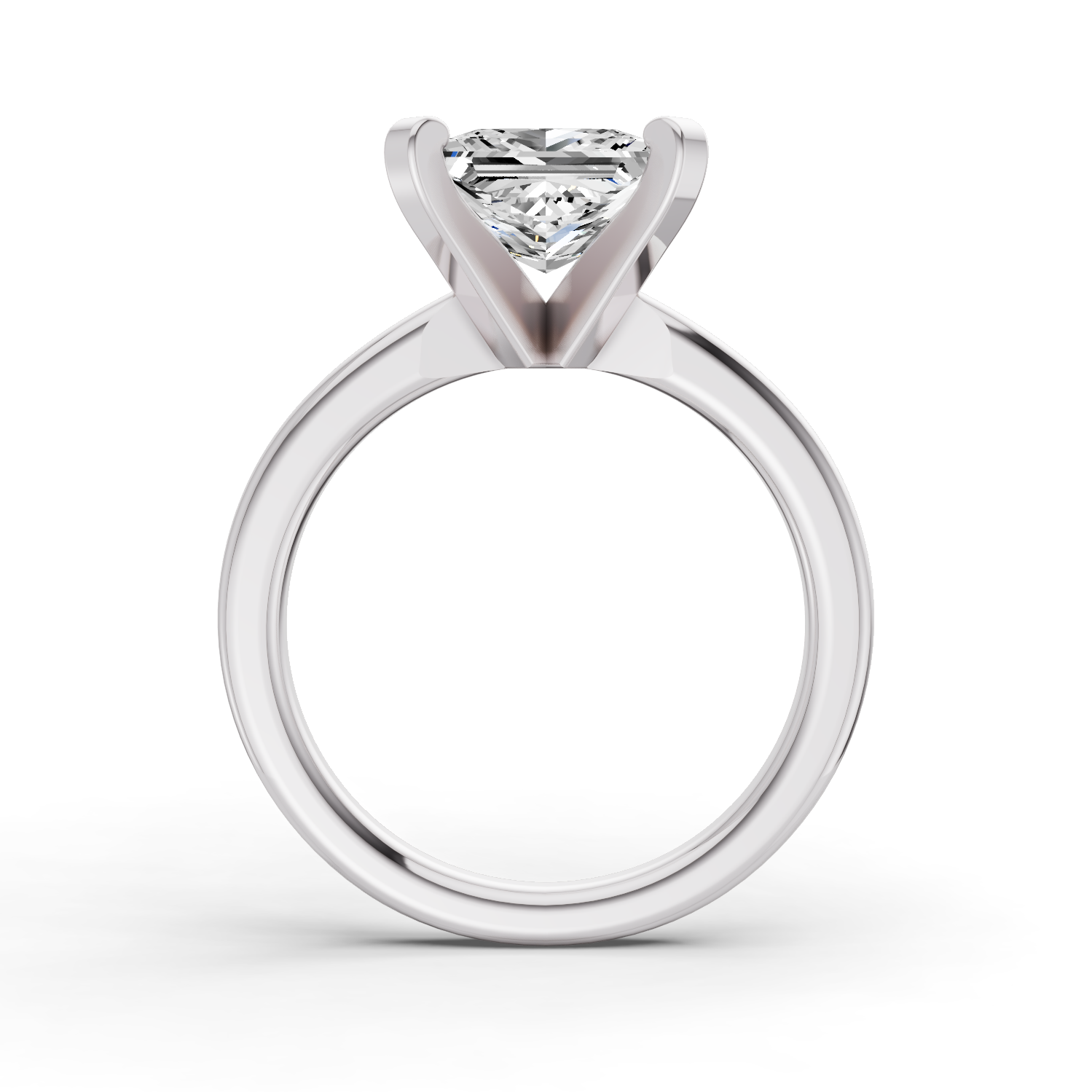 Princess Solitaire Lab Grown Diamond Low Setting in 14 Karat Gold