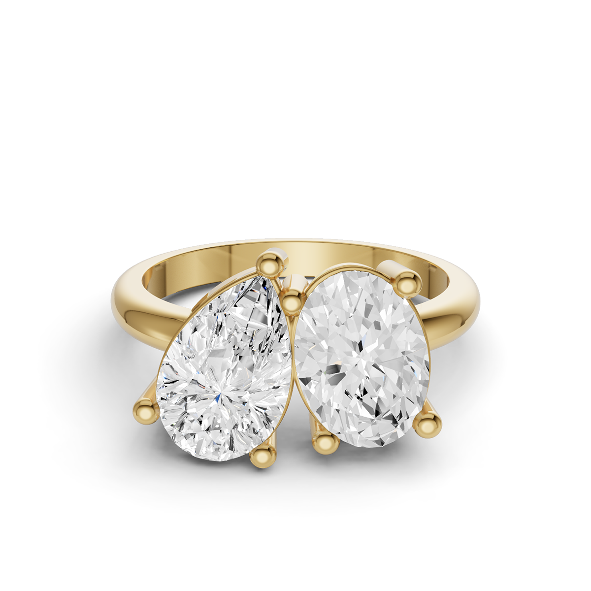 3 CT TW Toi et Moi Mixed Shape Two Stone Lab Grown Diamond Rings in 14 Karat Gold