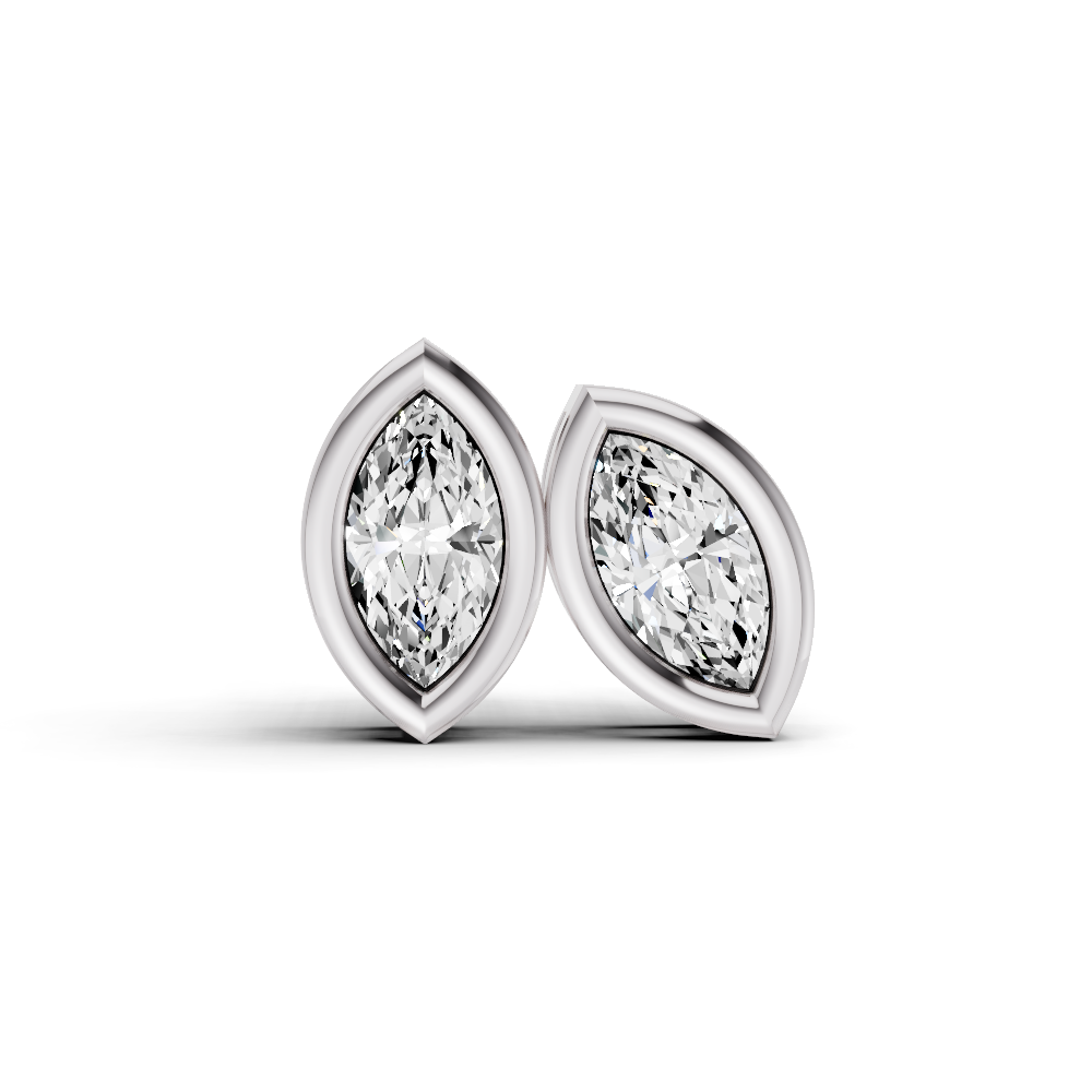 Marquise Solitaire Lab Grown Diamond Bezel Studs