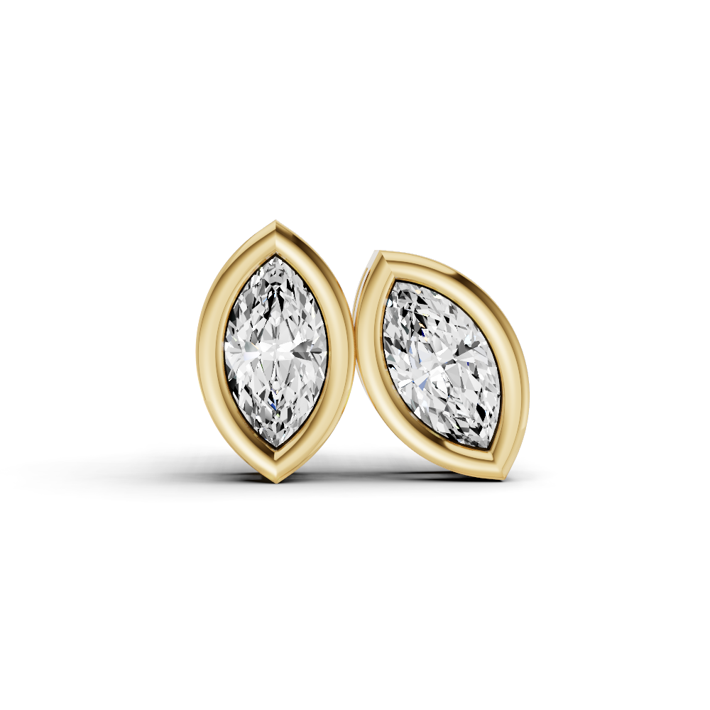 Marquise Solitaire Lab Grown Diamond Bezel Studs