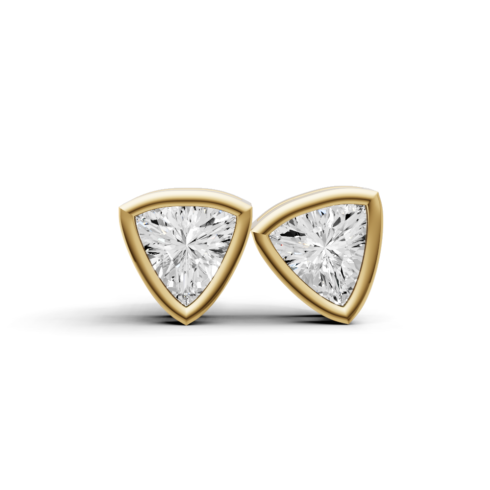 Trilliant Solitaire Lab Grown Diamond Bezel Studs