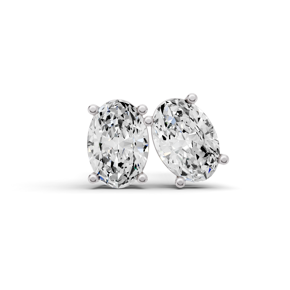 Oval Prong Set Solitaire Lab Grown Diamond Studs
