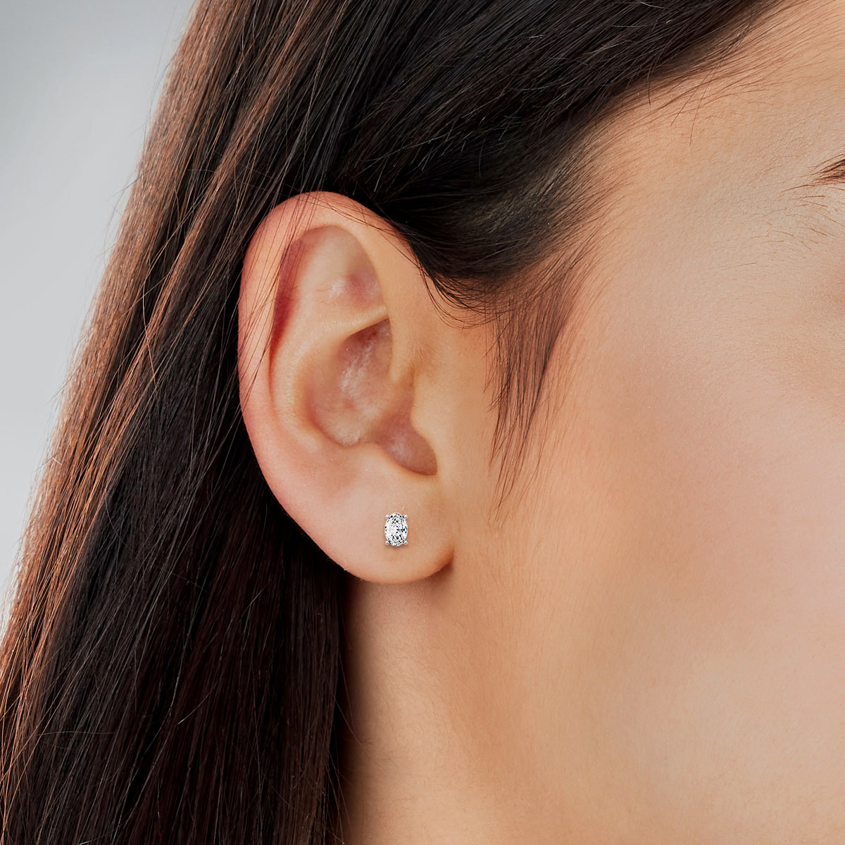 Oval Prong Set Solitaire Lab Grown Diamond Studs