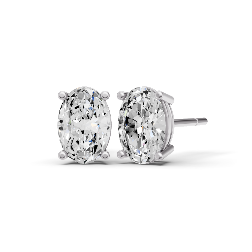 Oval Prong Set Solitaire Lab Grown Diamond Studs