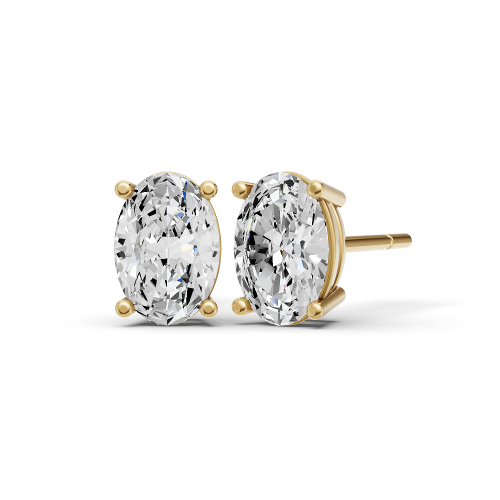Oval Prong Set Solitaire Lab Grown Diamond Studs
