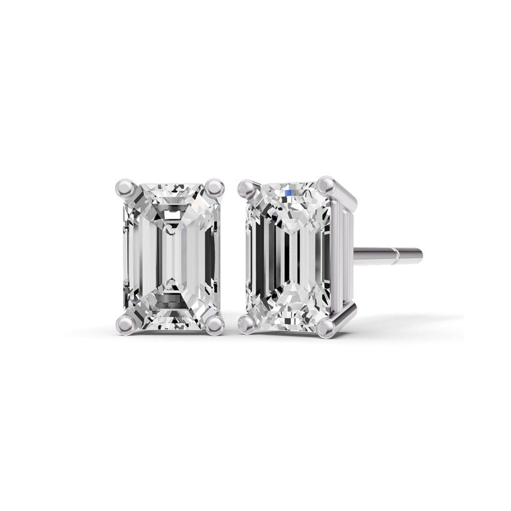 Emerald Prong Set Solitaire Lab Grown Diamond Studs