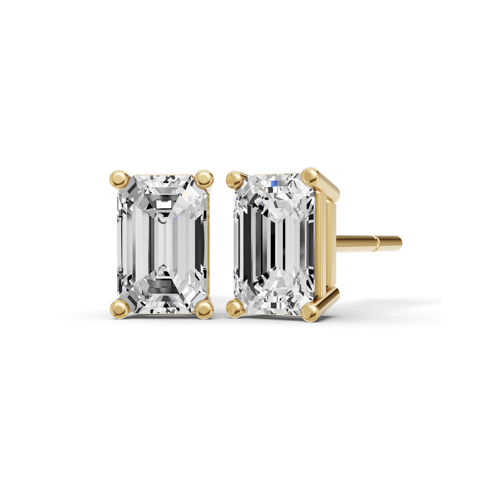 Emerald Prong Set Solitaire Lab Grown Diamond Studs