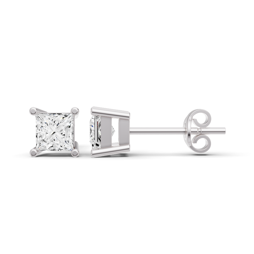 Princess Prong Set Solitaire Lab Grown Diamond Studs