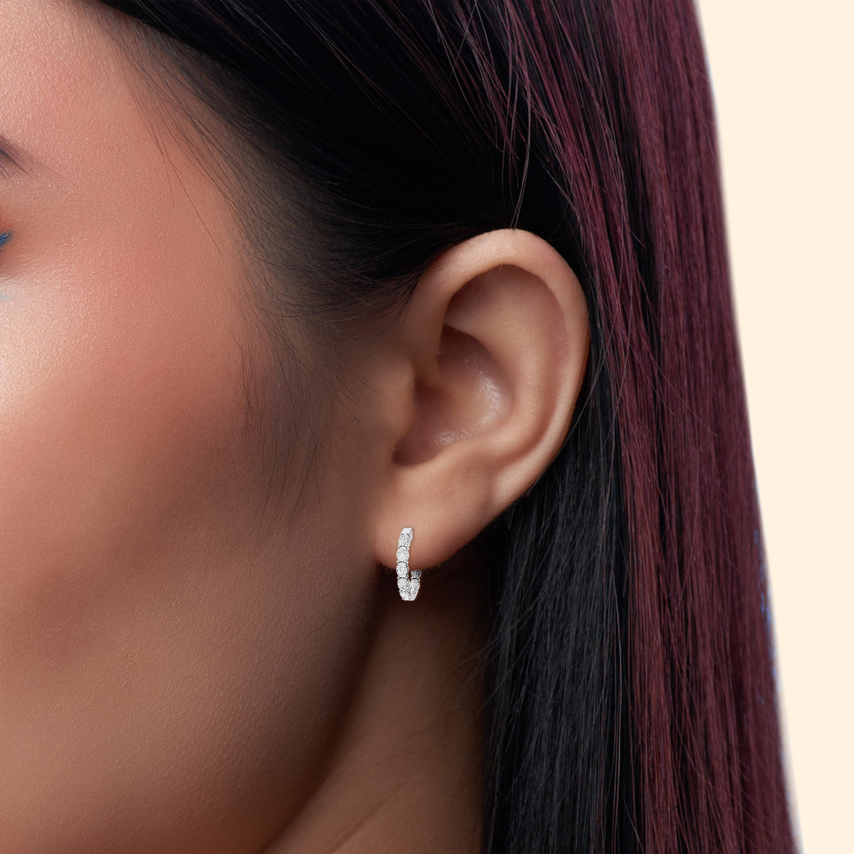 North-South Oval 2 CTW Fancy Inside Out Hoop Earrings Lab Grown Diamonds