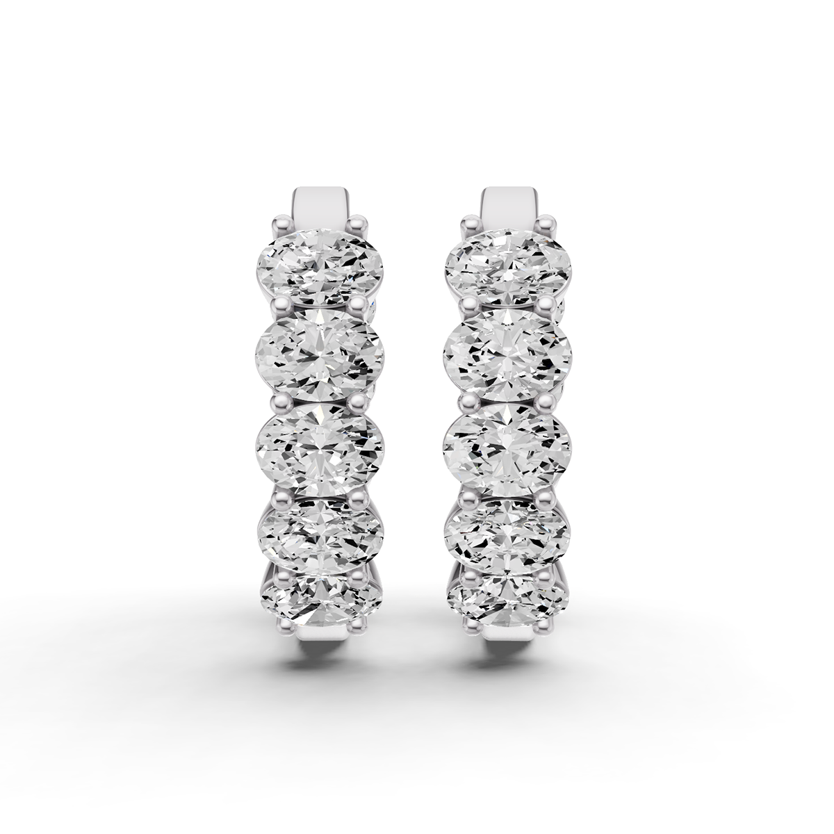 East - West Oval 2CTW Fancy Inside Out Hoop Earrings Lab Grown Diamonds