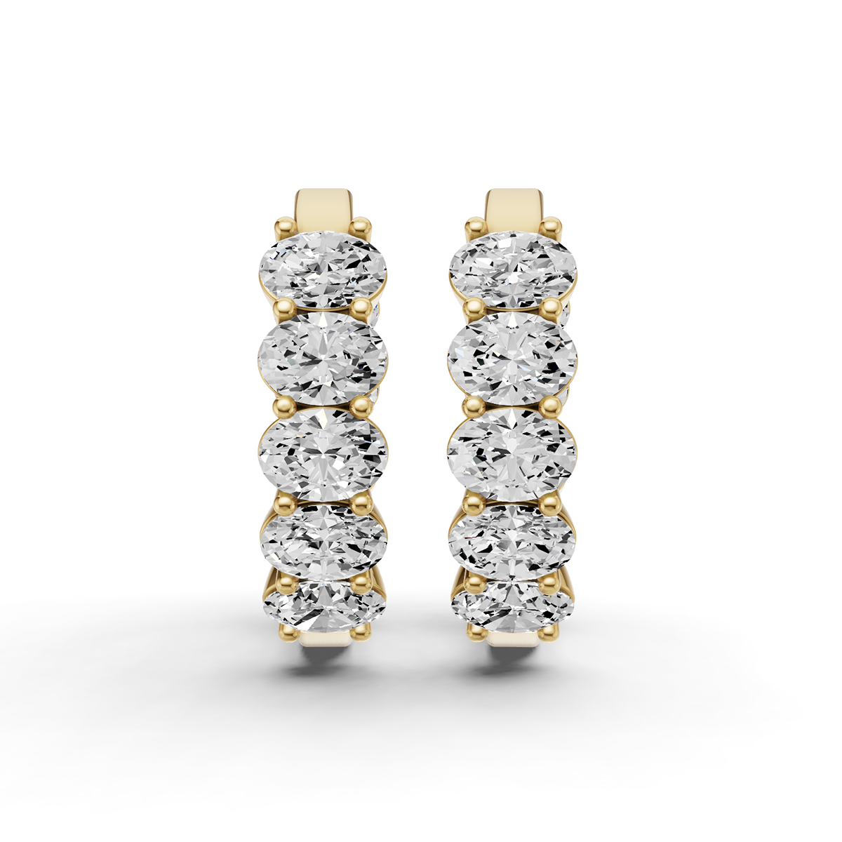 East - West Oval 2CTW Fancy Inside Out Hoop Earrings Lab Grown Diamonds