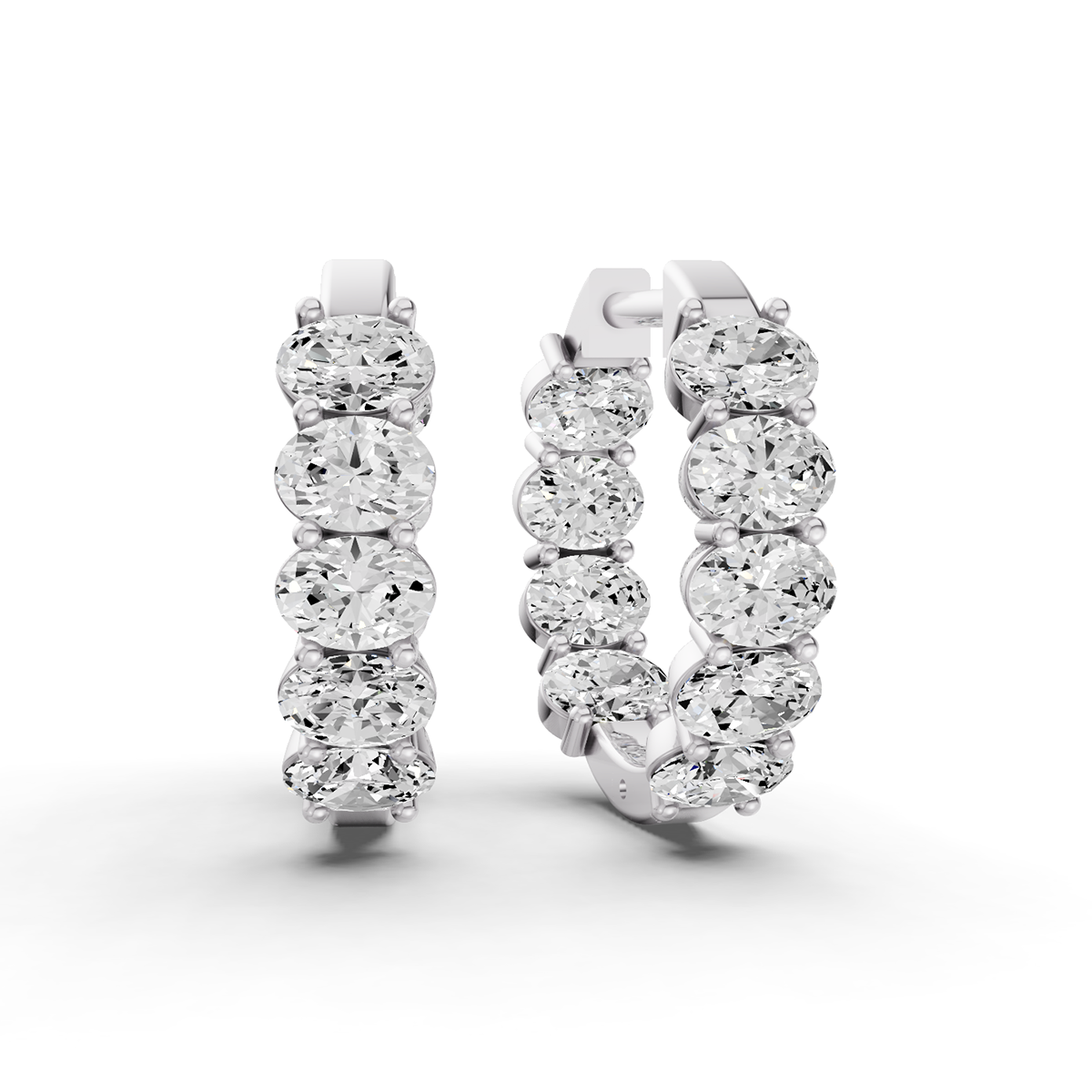East - West Oval 2CTW Fancy Inside Out Hoop Earrings Lab Grown Diamonds