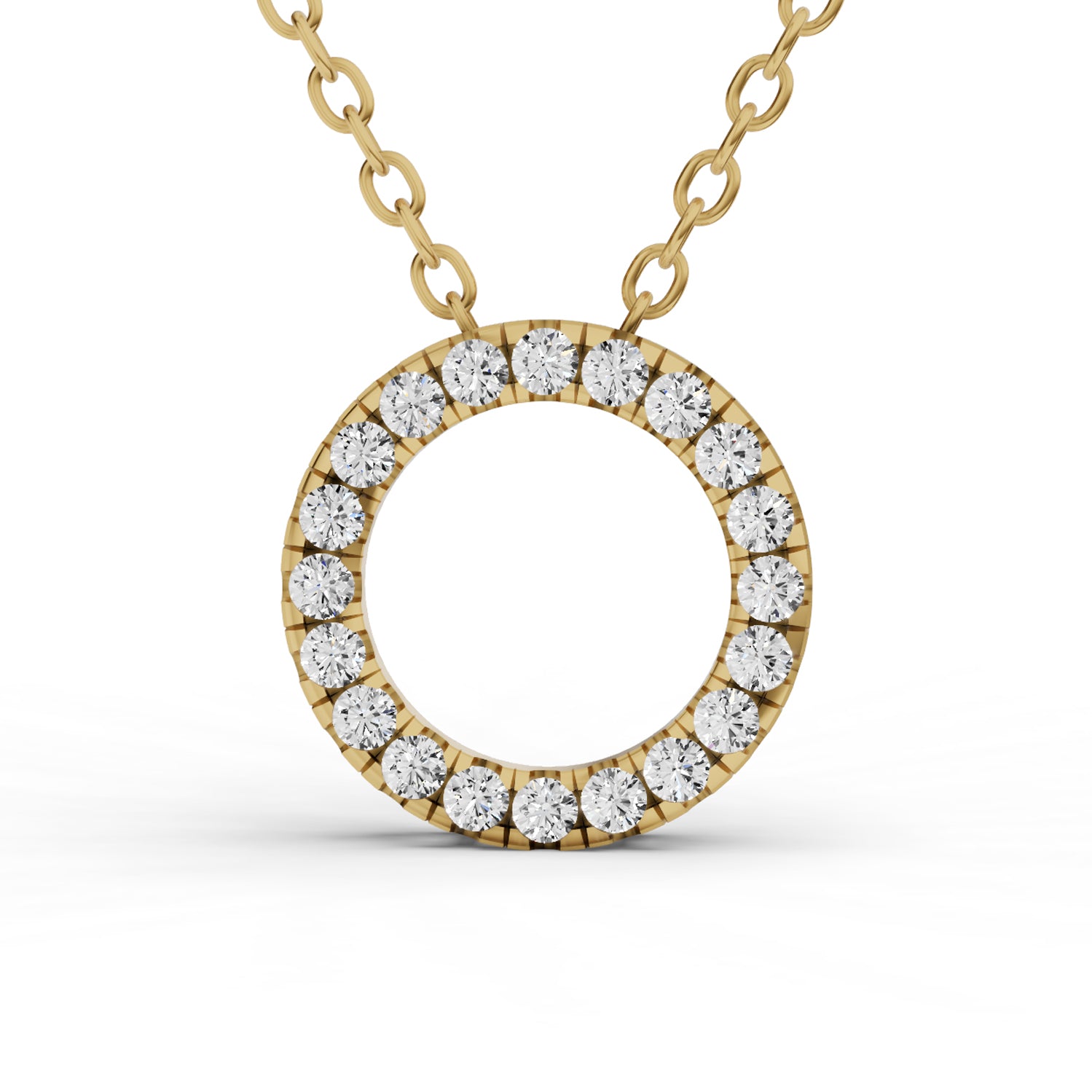 Circle Lab Grown Diamond Pendant in 14 Karat Gold