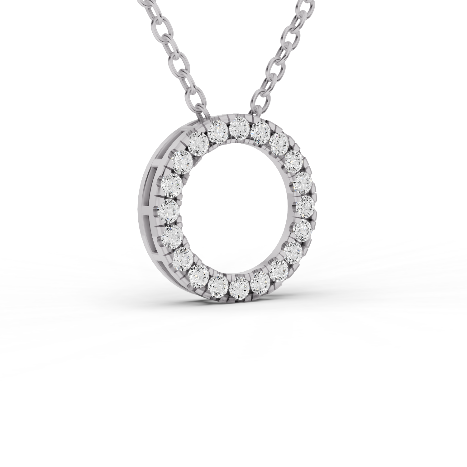 Circle Lab Grown Diamond Pendant in 14 Karat Gold