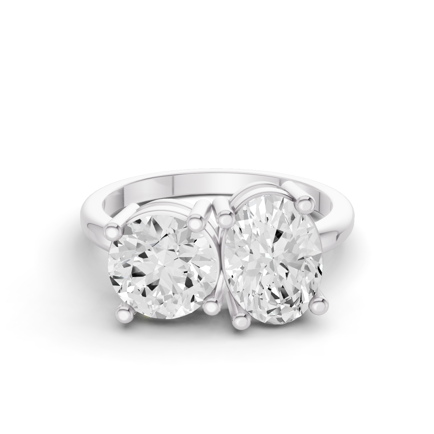 3 CT TW Toi et Moi Mixed Shape Two Stone Lab Grown Diamond Rings in 14 Karat Gold