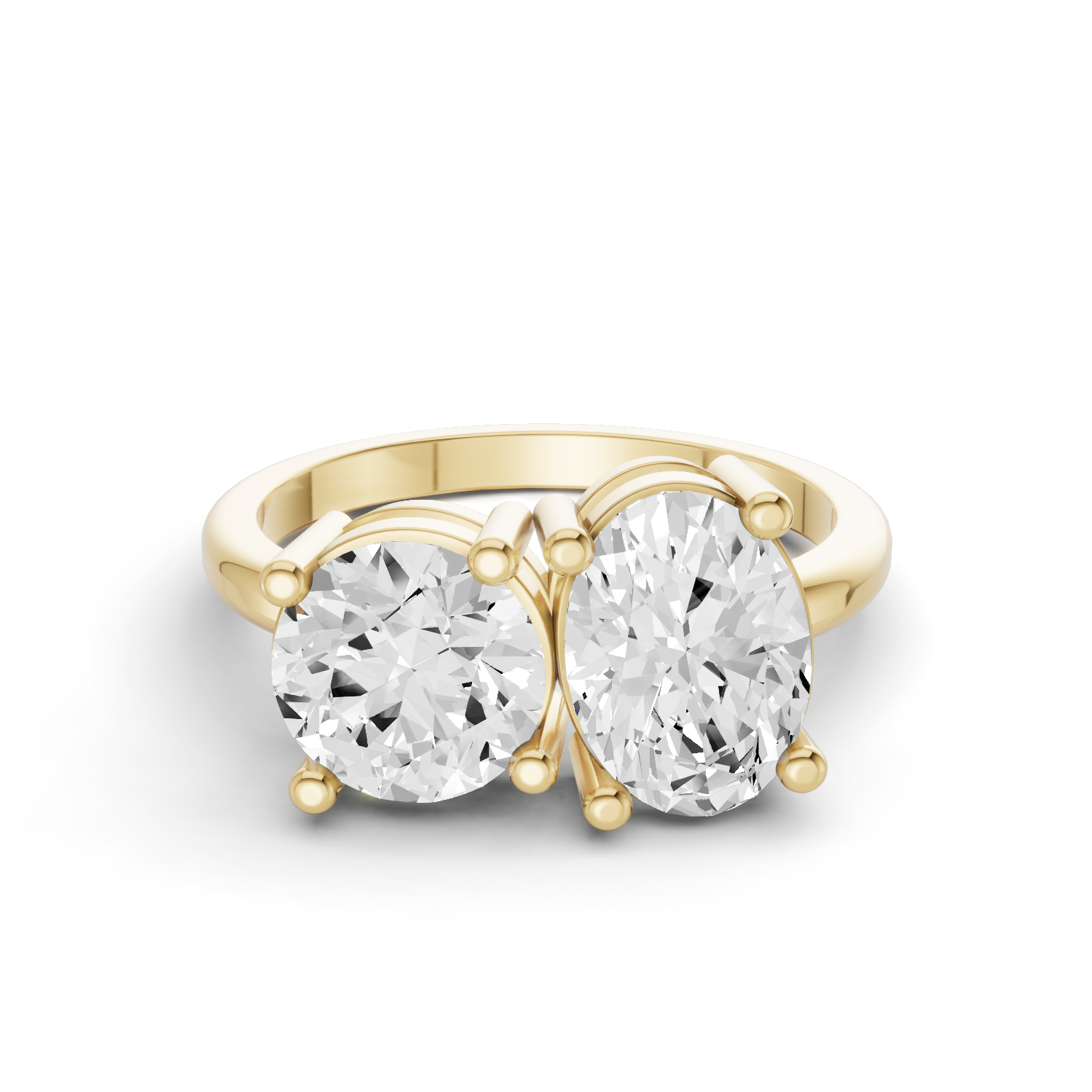 4 CT TW Toi et Moi Mixed Shape Two Stone Lab Grown Diamond Rings in 14 Karat Gold