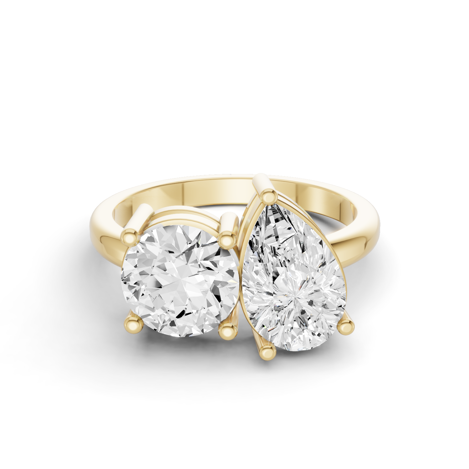 3 CT TW Toi et Moi Mixed Shape Two Stone Lab Grown Diamond Rings in 14 Karat Gold