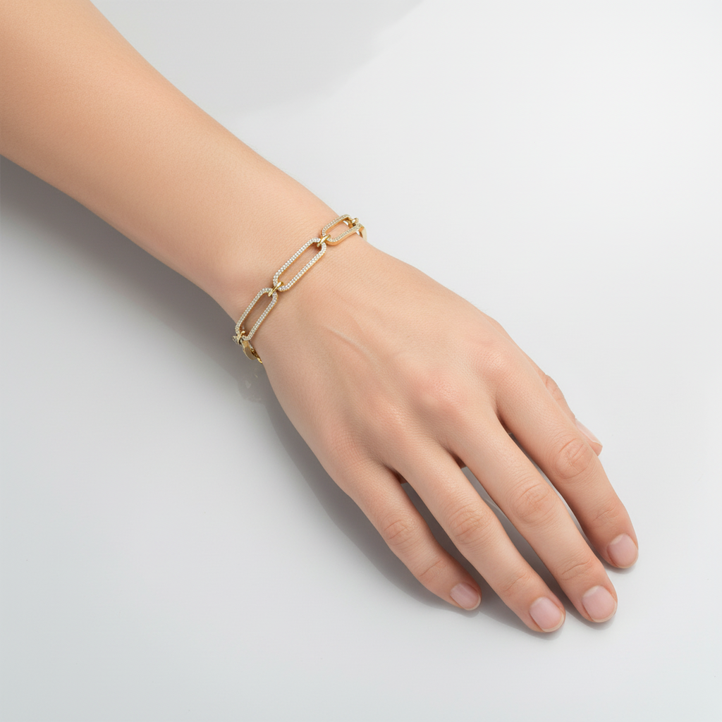 Diamond Link Bracelet - Overhead View