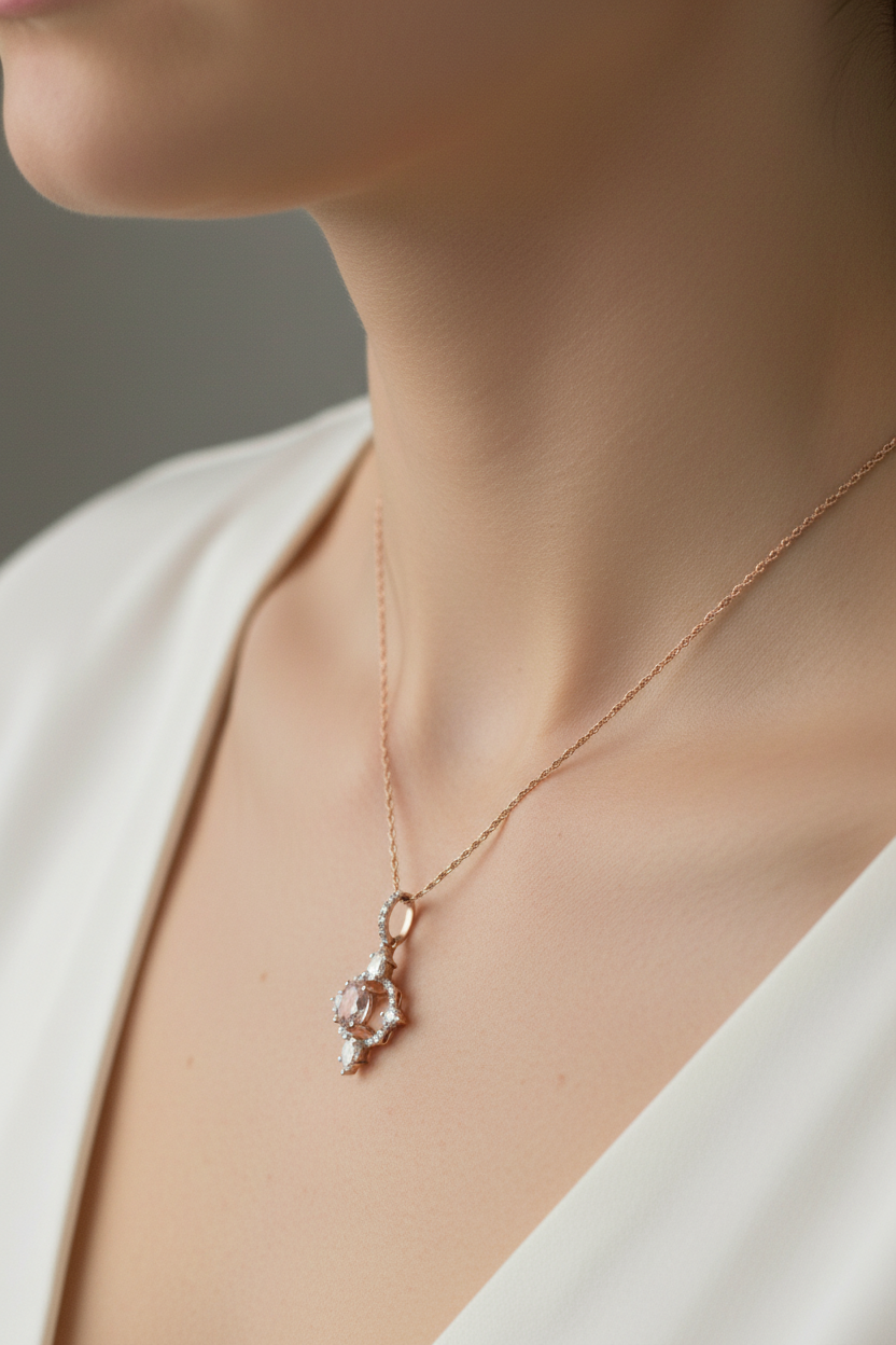 Small pendant on thin rope chain