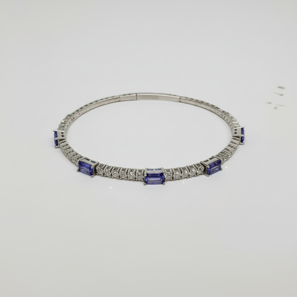 Tanzanite and CZ bracelet
