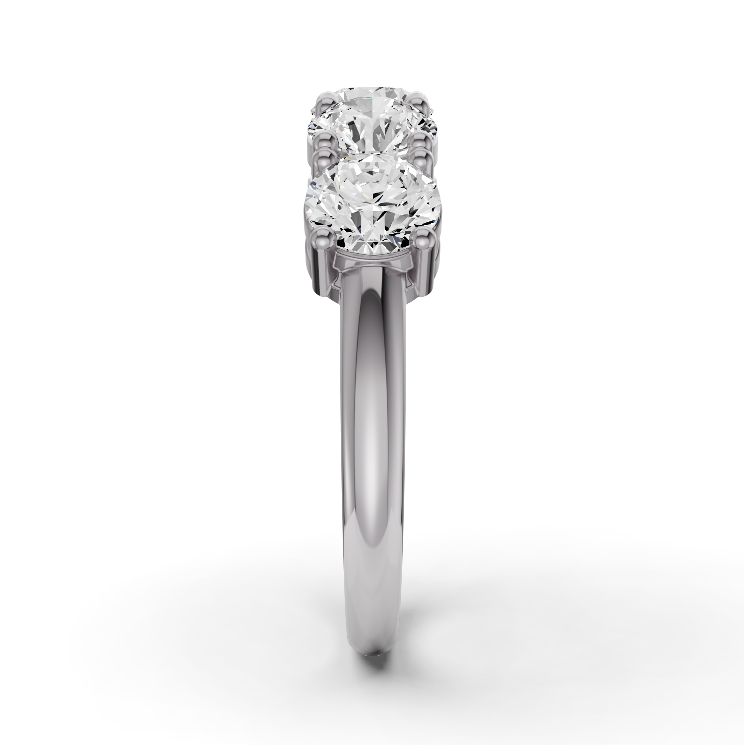 Round Lab Grown Diamond Five-Stone Anniversary Band in 14Karat Gold Basket Setting