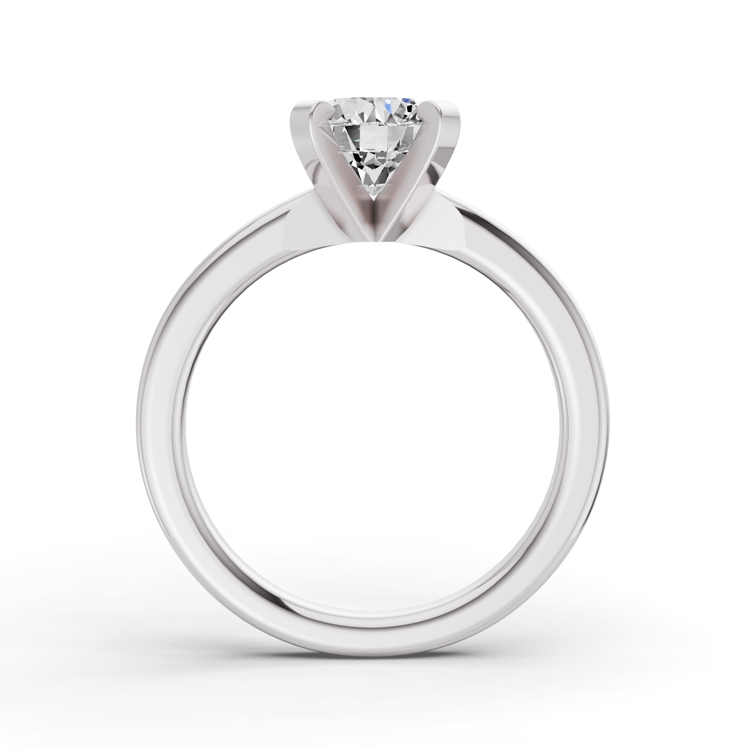 Round Solitaire Lab Grown Diamond Low Setting in 14 Karat Gold
