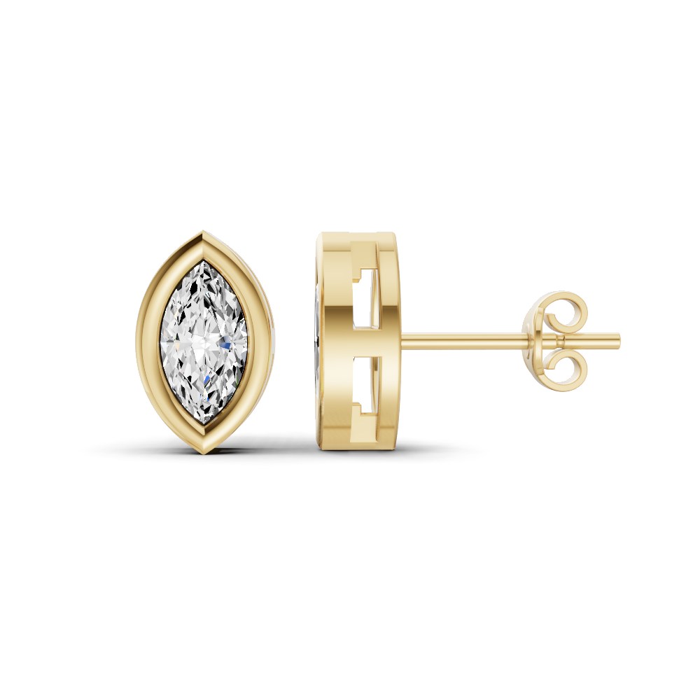 Marquise Solitaire Lab Grown Diamond Bezel Studs