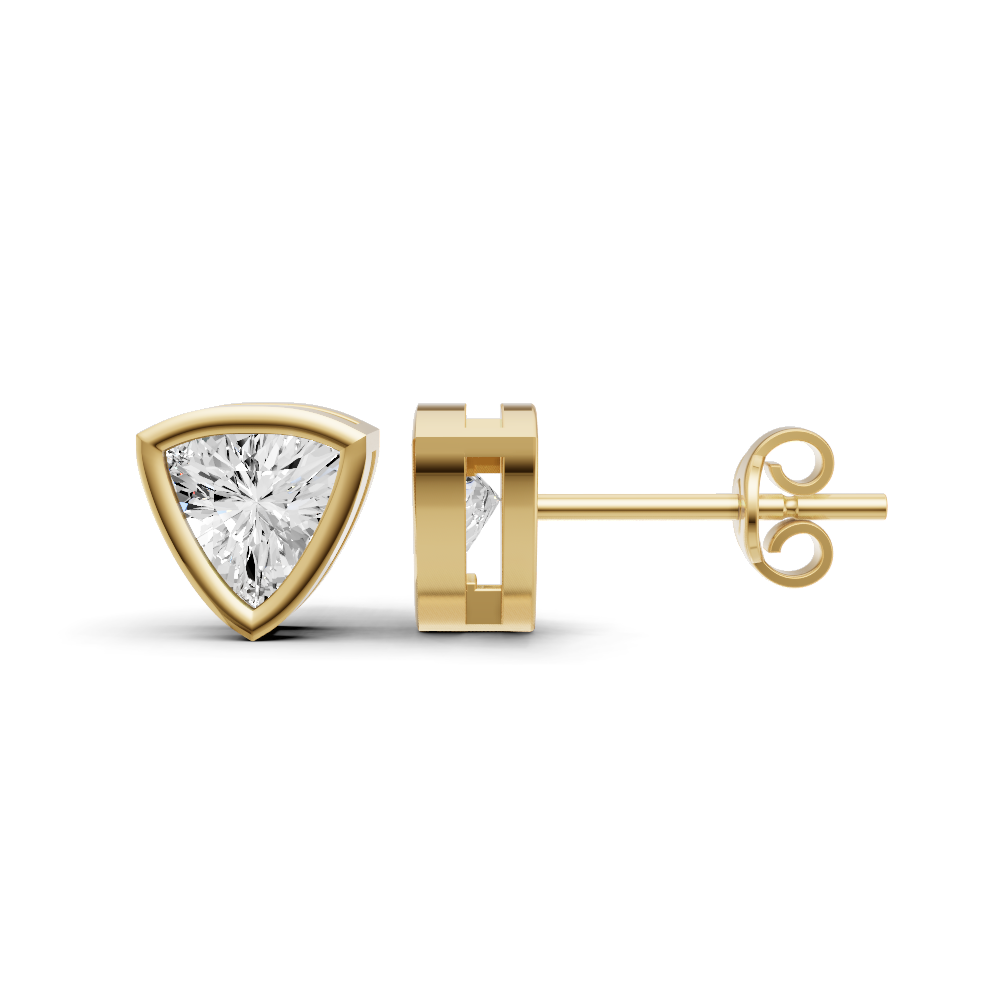 Trilliant Solitaire Lab Grown Diamond Bezel Studs