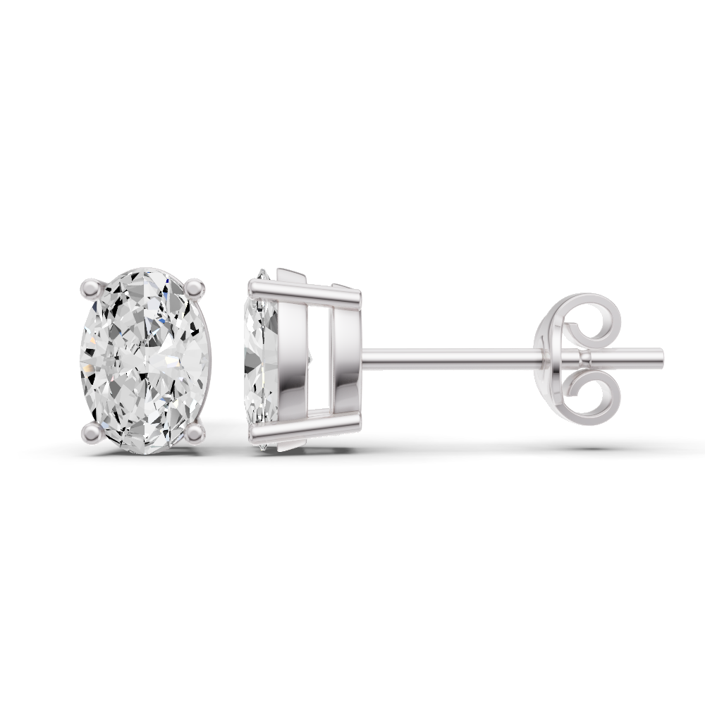 Oval Prong Set Solitaire Lab Grown Diamond Studs