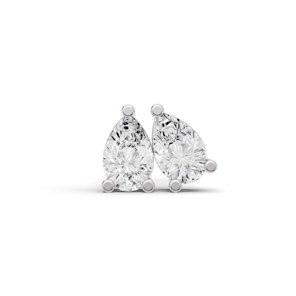 Pear Shape Prong Set Solitaire Lab Grown Diamond Studs