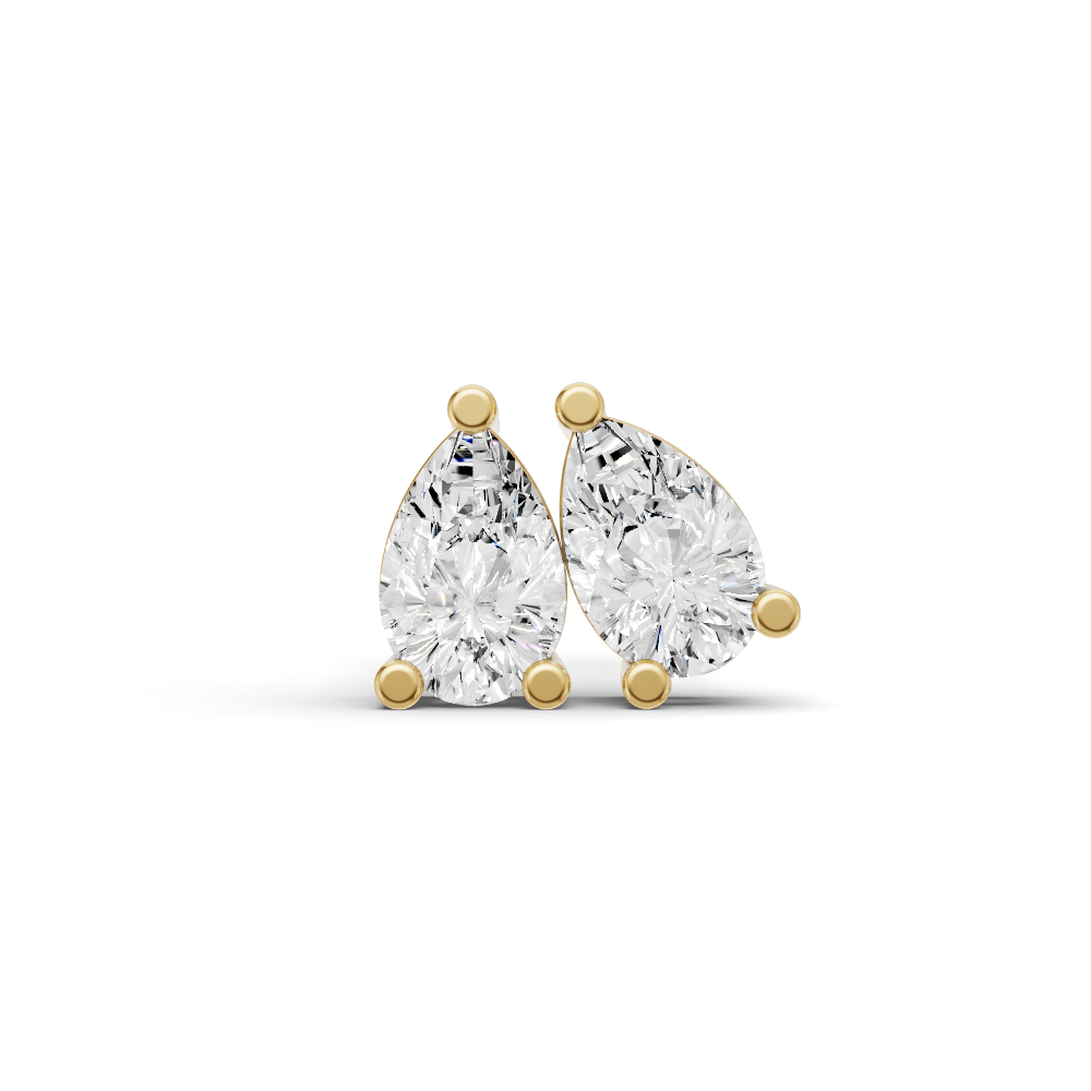 Pear Shape Prong Set Solitaire Lab Grown Diamond Studs