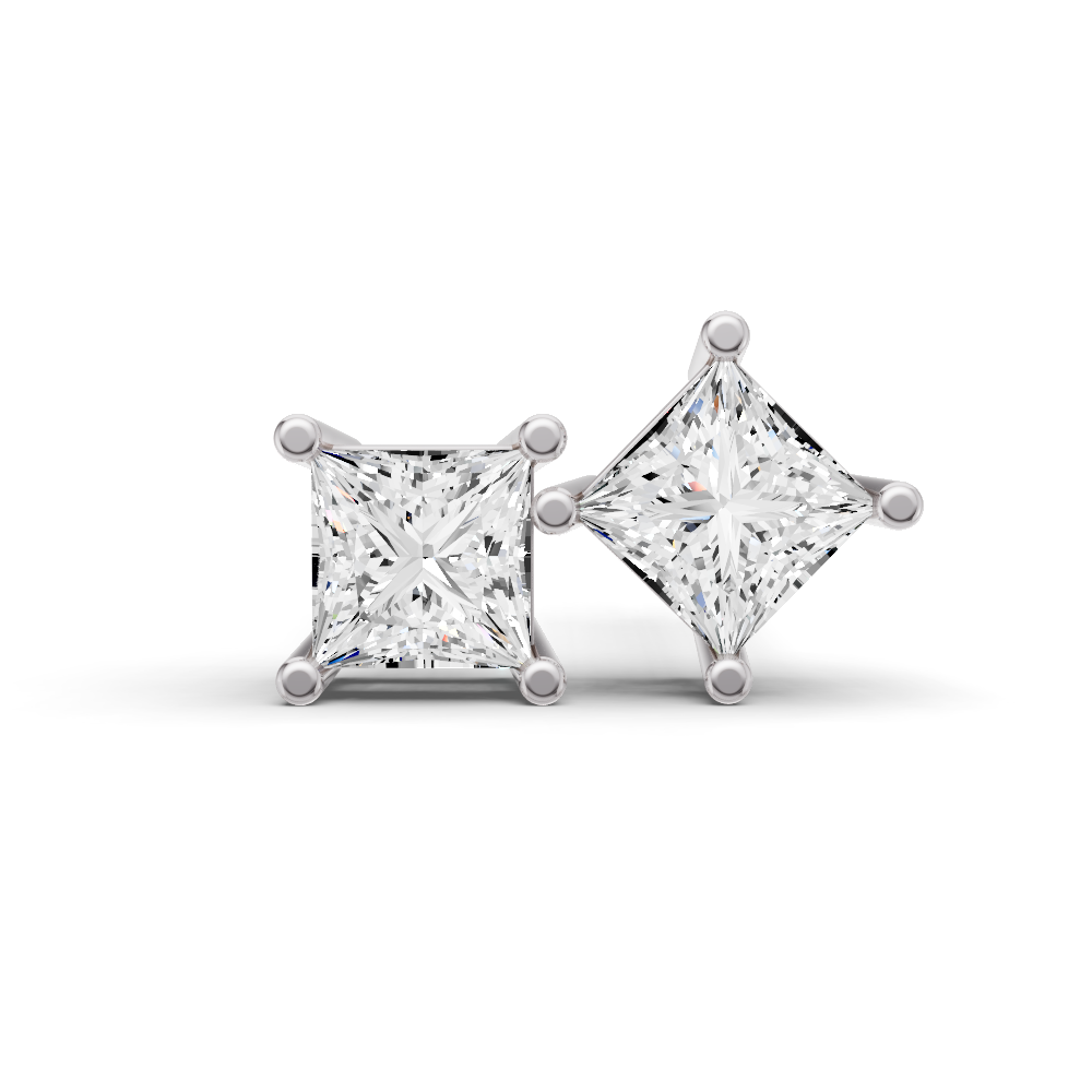Princess Prong Set Solitaire Lab Grown Diamond Studs