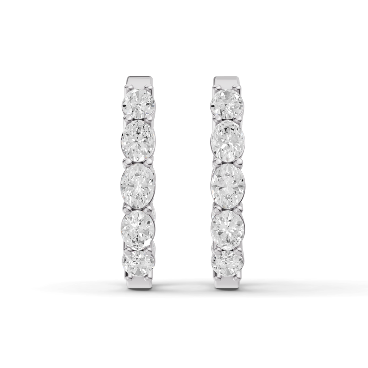 North-South Oval 2 CTW Fancy Inside Out Hoop Earrings Lab Grown Diamonds