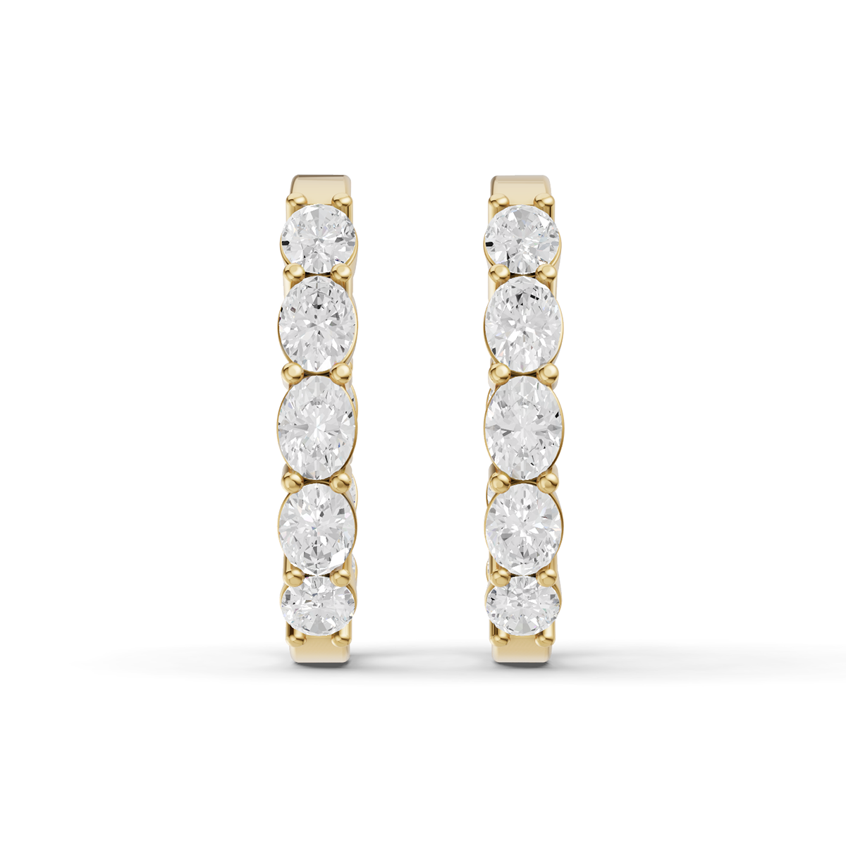 North-South Oval 2 CTW Fancy Inside Out Hoop Earrings Lab Grown Diamonds