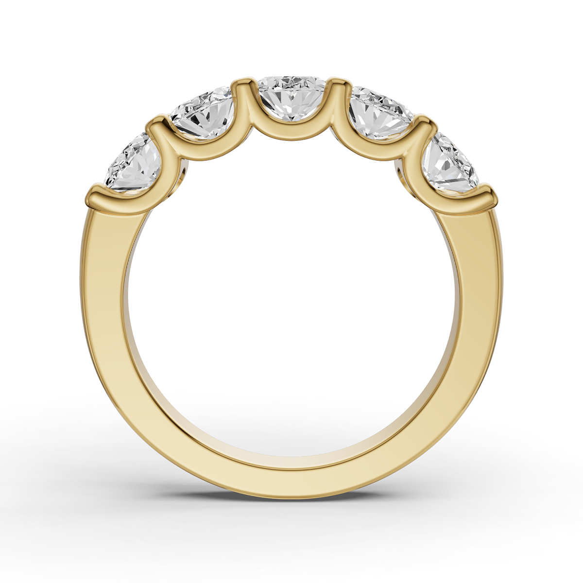 Oval Lab Grown Diamond Five-Stone Anniversary Band in 14 Karat Gold Unity Prong Setting