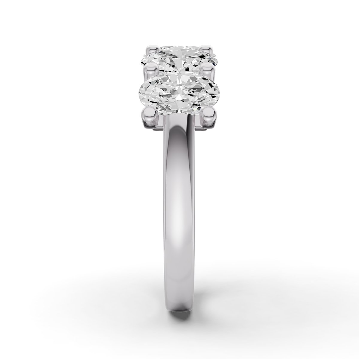 Oval Lab Grown Diamond Five-Stone Anniversary Band in 14 Karat Gold Unity Prong Setting